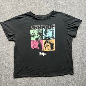 The Beatles T Shirt Womens XL Black Let It Be Graphic Short Sleeve Tee